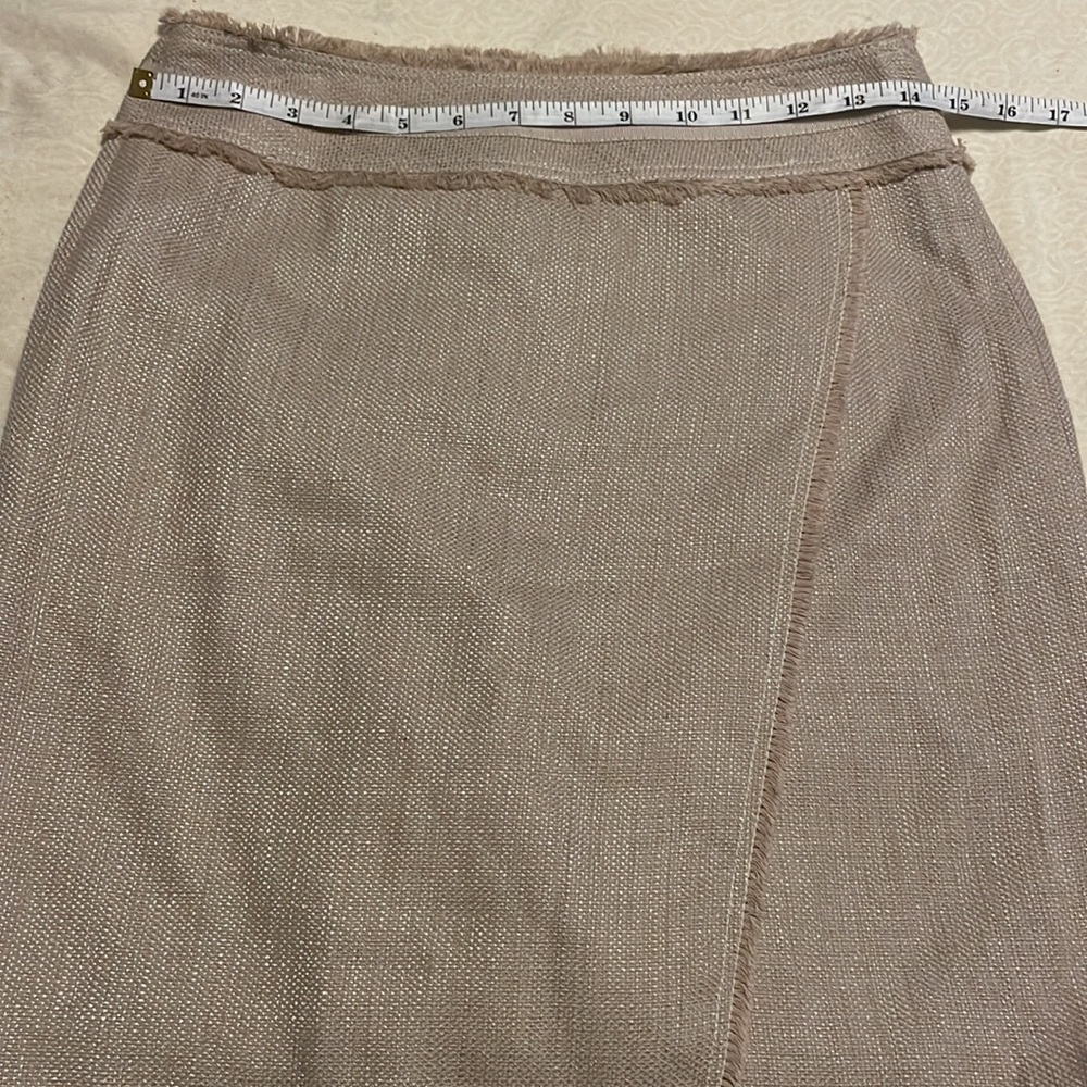 ANN Taylor Women’s Pencil Skirt Fringe Trim Faux Wrap Size 2P - Picture 7 of 11
